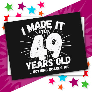 Cartão Postal Sarcástico de 49 anos Meme Engraçado 49º aniversár