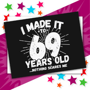 Cartão Postal Sarcástico de 69 anos Meme Engraçado 69º aniversár