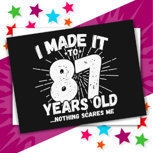 Cartão Postal Sarcástico de 87 anos Meme Engraçado 87º aniversár