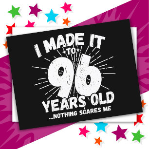 Cartão Postal Sarcástico de 96 anos Meme Engraçado 96º aniversár