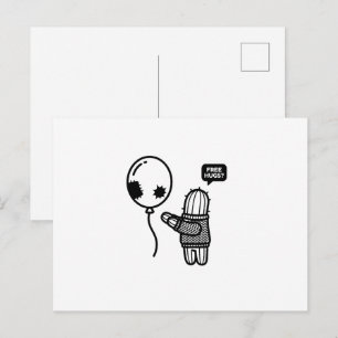 Cartão postal sarcástico de abraços grátis do cact