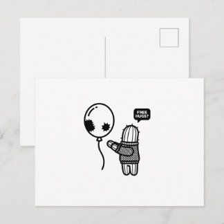 Cartão postal sarcástico de abraços grátis do cact