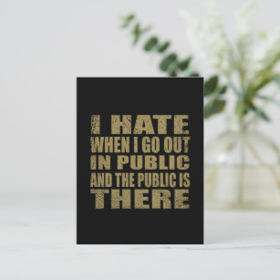 Cartão Postal sarcástico engraçado e introvertido
