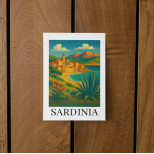 Cartão Postal Sardenha Itália Viagens vintage Art