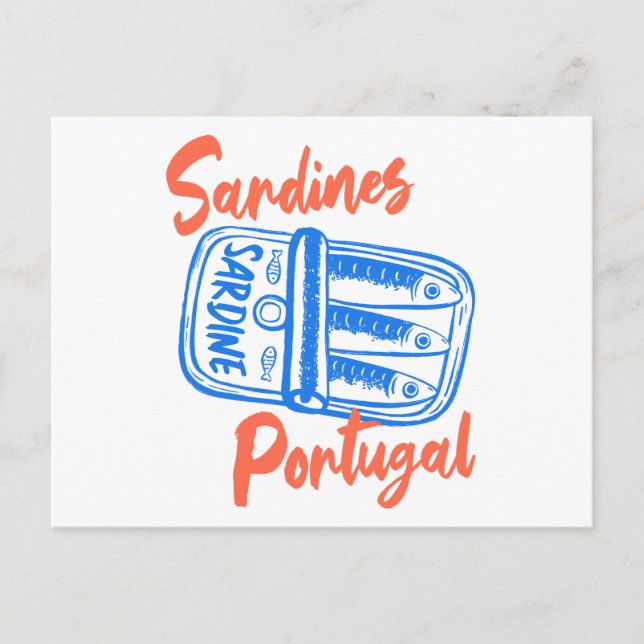 Cartão Postal Sardines Portugal Foodie Travel Art Print (Frente)