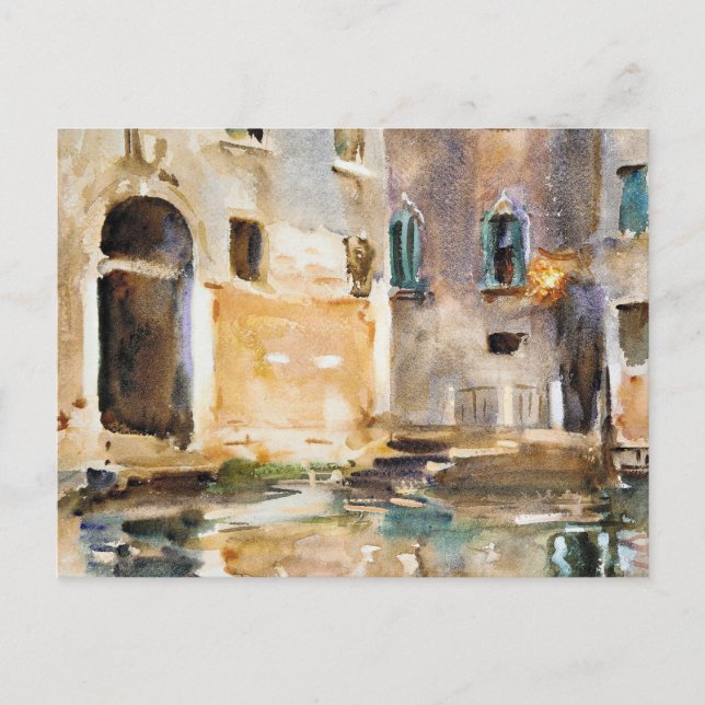Cartão Postal Sargent - Veneza, pintura de arte, (Frente)