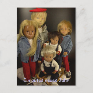 Cartão Postal Sasha Puppen im Schnee