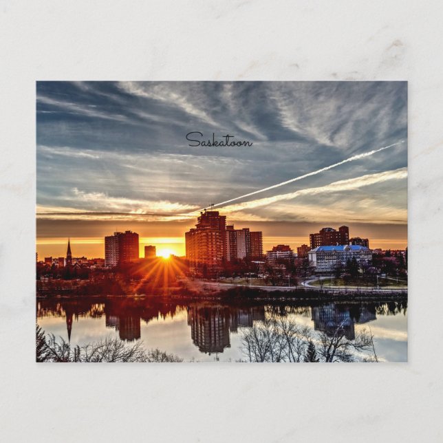 Cartão Postal Saskatoon Sunset (Frente)