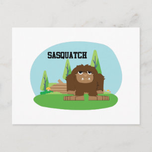 Cartão Postal Sasquatch de Cartoon Bonito