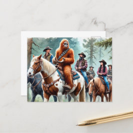 Cartão Postal Sasquatch desfruta de uma pista de trilha de grupo
