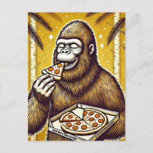 Cartão Postal Sasquatch e Pizza