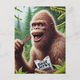 Cartão Postal Sasquatch em uma floresta mossita