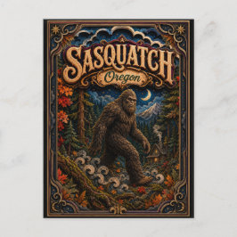 Cartão Postal Sasquatch Oregon Popcut Lendas