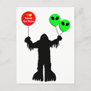 Cartão Postal Sasquatch Sighted Roswell, Novo México