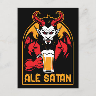 Cartão Postal Satã de Ale - Bebendo de Cerveja