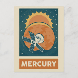 Cartão Postal Satélite Mercury Retro Galaxy