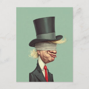 Cartão Postal Sátira do Poder Cego de Donald Trump