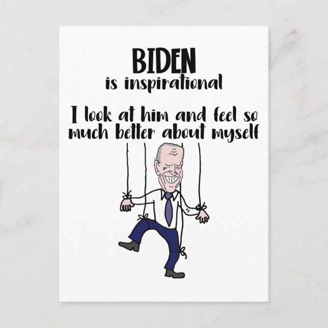 Cartão Postal Sátira Inspiracional Engraçado anti-Biden (Frente)