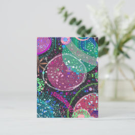 Cartão Postal Saturn’s Rings: Maximalist Abstract Art 