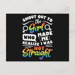 Cartão Postal Saudação à Garota Orgulho Lésbico Camiseta LGBT G