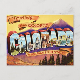 Cartão Postal Saudação Antiga Colorida do Colorado
