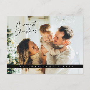 Cartão Postal Saudação Contemporânea de Natal, Foto da Família