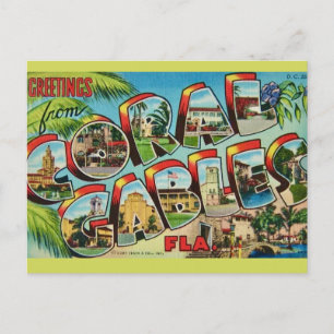 Cartão Postal Saudação Coral Gables Flórida