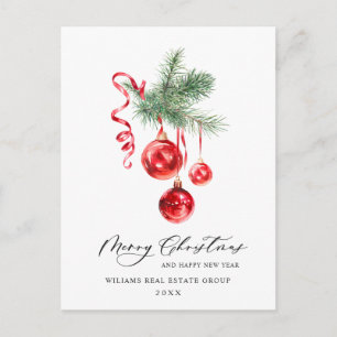 Cartão Postal Saudação corporativa ao Enfeites de natal elegante