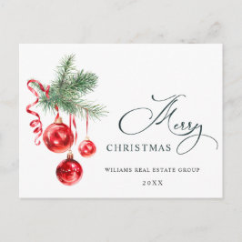 Cartão Postal Saudação corporativa ao Enfeites de natal elegante