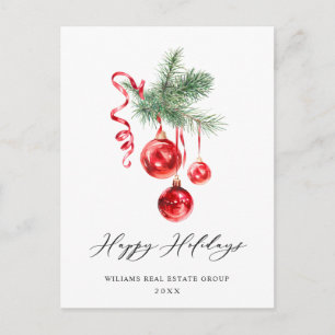 Cartão Postal Saudação corporativa ao Enfeites de natal elegante