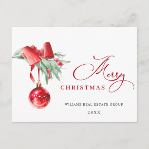 Cartão Postal Saudação corporativa ao Enfeites de natal elegante