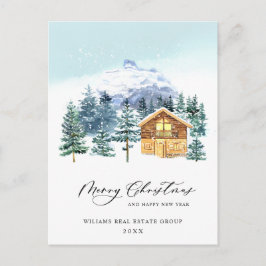 Cartão Postal Saudação Corporativa de Natal da Árvore Elegante