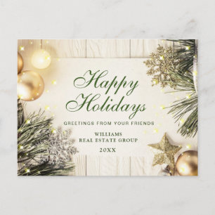 Cartão Postal Saudação corporativa de Natal Pine Cones