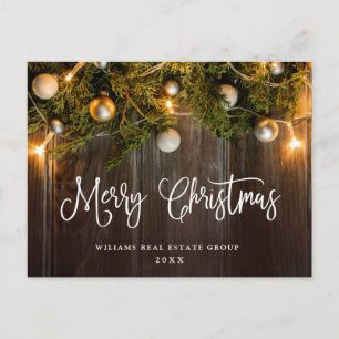 Cartão Postal Saudação corporativa de Natal Pine Cones