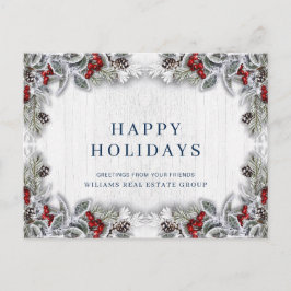 Cartão Postal Saudação corporativa de Natal Pine Cones