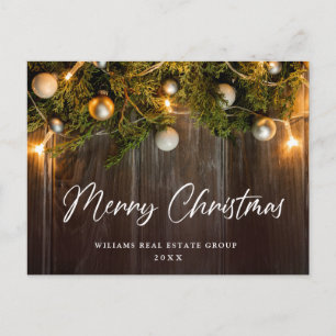 Cartão Postal Saudação corporativa de Natal Pine Cones