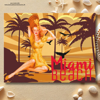 Cartão Postal Saudação da bela colheita de Miami Beach