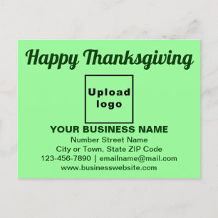 Cartão Postal Saudação de Ação de Graças de Negócios em Verde Cl