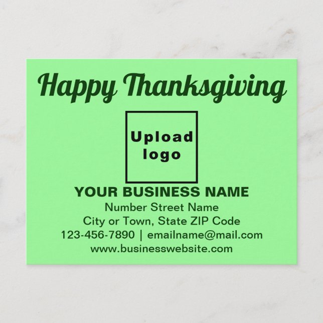 Cartão Postal Saudação de Ação de Graças de Negócios em Verde Cl (Frente)