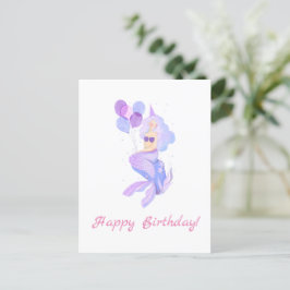 Cartão Postal Saudação de Aniversário da Sereia