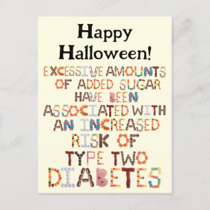 Cartão Postal Saudação de Dia de as Bruxas engraçado - Diabetes