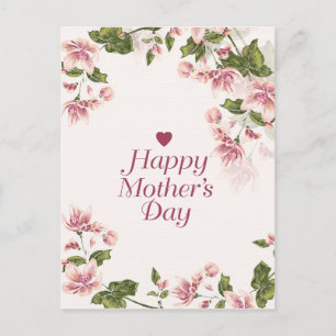 Cartão Postal Saudação de Dia de as mães Floral