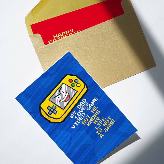 Cartão Postal Saudação de Dia de os pais Portátil Amarelo Engraç (Criador carregado)