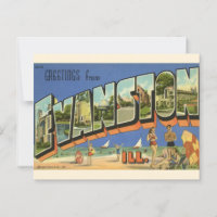 Saudação de Evanston ILL. Cartão-postal