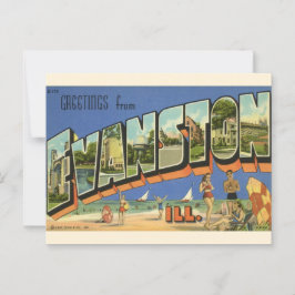 Cartão Postal Saudação de Evanston ILL. Cartão-postal