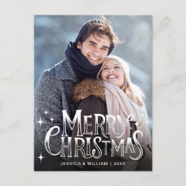 Cartão Postal Saudação de Foto de Natal Moderno