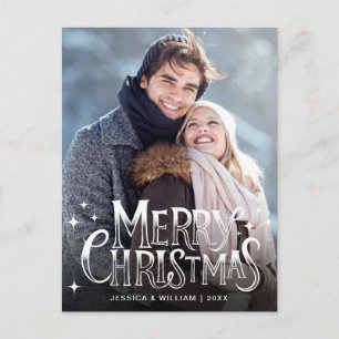 Cartão Postal Saudação de Foto de Natal Moderno