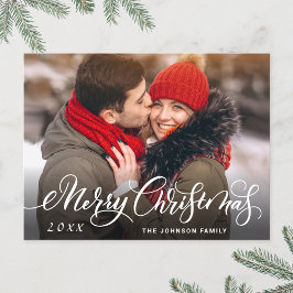 Cartão Postal Saudação de Foto de Natal Moderno