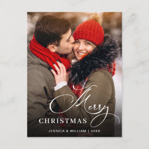 Cartão Postal Saudação de Foto de Natal Moderno