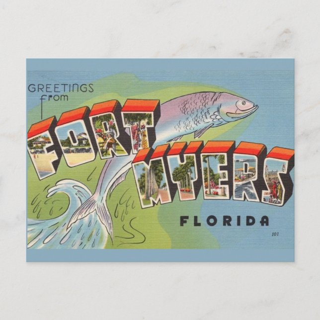 Cartão Postal Saudação de Ft. Myers (Frente)